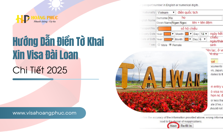 Hướng Dẫn Điền Tờ Khai Xin Visa Đài Loan Chi Tiết 2025